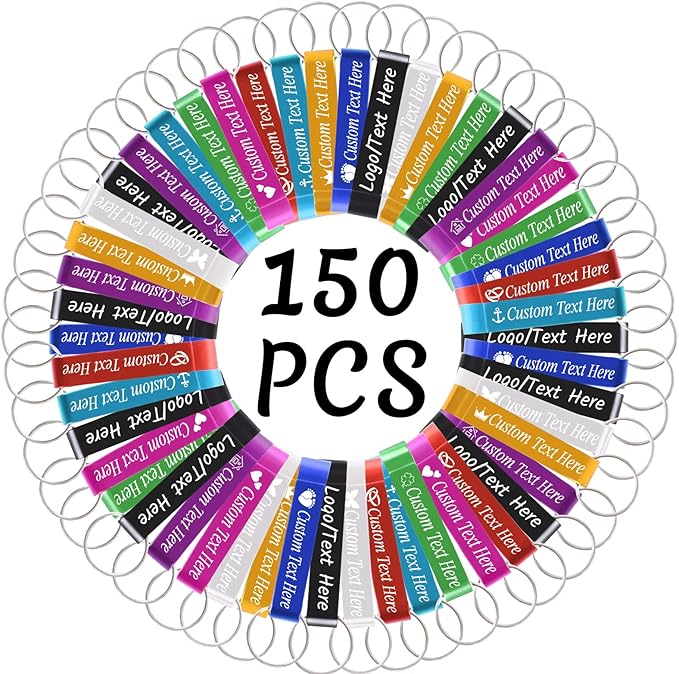150PCS Personalized Bottle Opener Keychain Bulk Custom Beer Bottle Opener with Logo Text Engraved Wedding Bottle Opener Favors Customized Gifts for Guests Baby Shower Birthday Party-Assorted