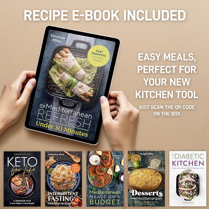 Zulay Kitchen Premium Garlic Press Set - Rust Proof & Dishwasher Safe Professional Garlic Mincer Tool - Easy-Squeeze, Easy-Clean with Soft, Ergonomic Handle - Silicone Garlic Peeler & Brush (Silver)