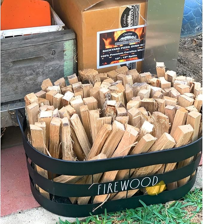 Pizza Oven Wood 12 Inch Naturally Cured White Oak Splits Cooking Wood for Free Standing Ovens 1650 Cubic Inches