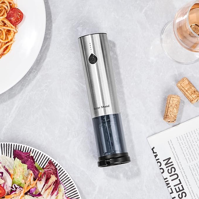 Electric Wine Opener Set, Roter Mond Automatic Wine Bottle Opener set with Electric Wine Decanter Aerator Wine Foil Cutter 2 Vacuum Stoppers, 5-in-1 Wine for Home Party Thanksgiving Christmas New Year
