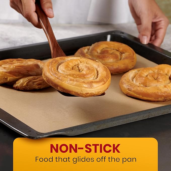 Quarter Sheet Pans 8x12 Inch Pack of 120 Parchment Paper Baking Sheets by Baker’s Signature | Precut Silicone Coated & Unbleached – Will Not Curl or Burn – Non-Toxic & Comes in Convenient Packaging
