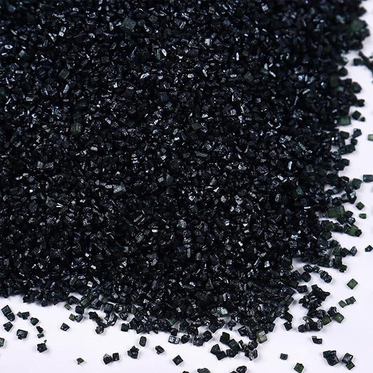 Sanding Sugar Black Edible Sugar Sprinkles Sanding Sugar for Cake Decorating, Sparkling Edible Crystal Candy for Wedding Party Baking Cupcake Cookie Ice Cream Decoration Supplies - 5.3 oz