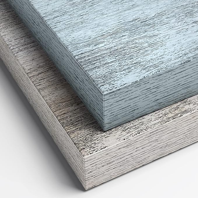 Sorbus Floating Shelf — Hanging Wall Shelves Decoration — Perfect Trophy Display, Photo Frames — Extra Long 24 Inch (Rectangle Shelf Set - Blue White)