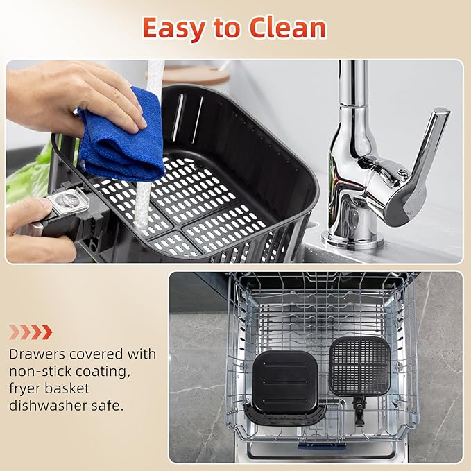 Air Fryer 5.8Qt/5.5L - Uten Electric Airfryer with Temperature Control, Timer, Non-Stick Fry Basket, 1700W High-power, Fast Oven Oilless Cooker, Dishwasher Safe - A Great Kitchen Assistant