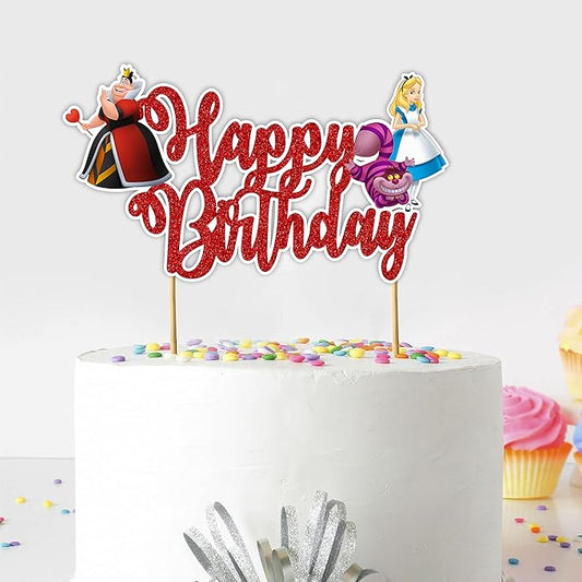 Seyal® Alice in Wondrland Happy Birthday Cake Topper
