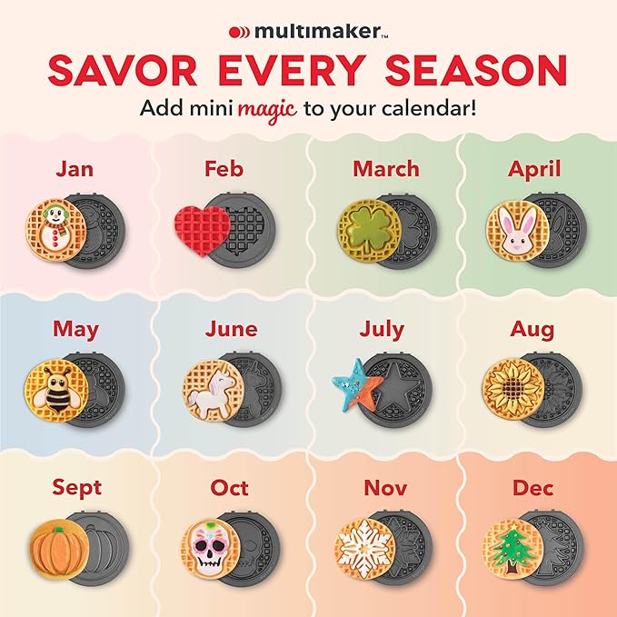 Multi-Plate Mini Maker with Removable Plates and Storage Case