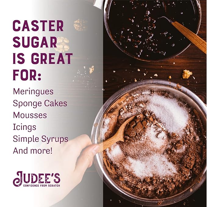 Judee's Gluten Free Superfine Caster Sugar - 2.5 lbs Delicious & Gluten-Free for Homemade Treats, Baked Goods, and Toppings - Airy & Smooth for Baking