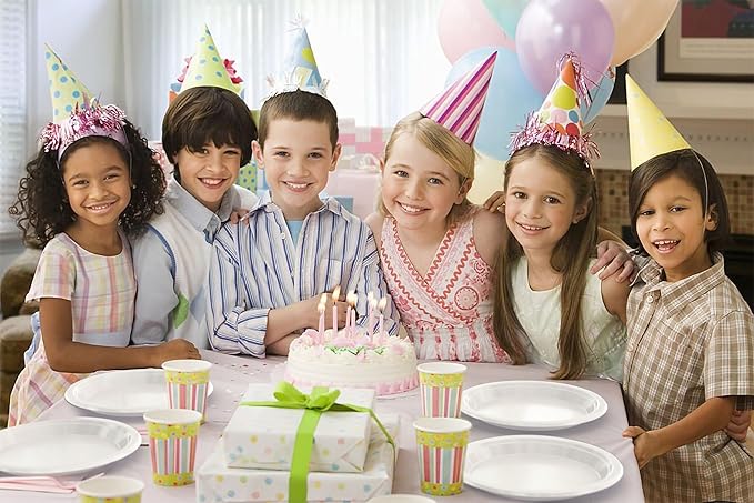 Exquisite Party Solids White Plastic Plates For Party 9" White Disposable Plates Heavy Duty Supplies 100 Pcs Plastic Dinnerware Sets Heavy Duty 350 GSM Disposable Dinnerware Set