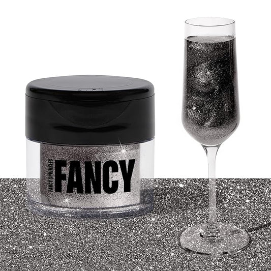 Fancy Sprinkles Halloween Onyx Black Premium Edible Glitter, 100% Edible Glitter for Sparkling Food & Drinks No Taste or Texture (4gm)