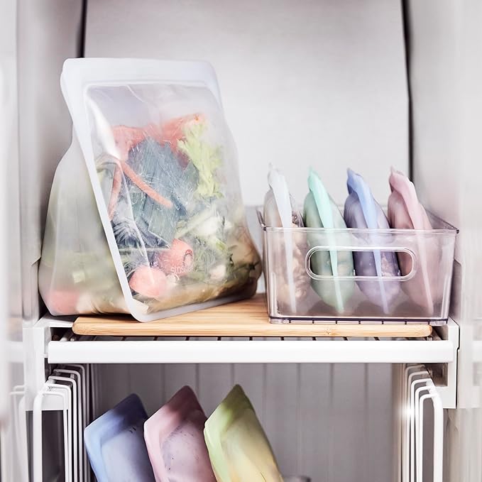 Stasher Premium Silicone Reusable Food Storage Stand-Up Bag Mega, Green, Microwave, Sous Vide, Dishwasher, Oven and Freezer Safe, BPA Free, Leak-free, Eco-friendly, 104 Oz