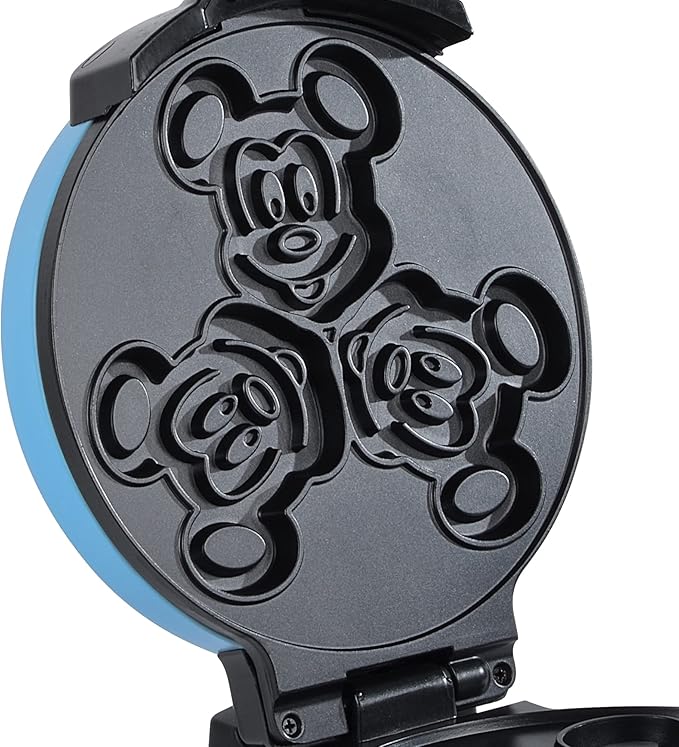 Disney Mickey & Minnie Double Flip Waffle Maker by Select Brands - Rotating Nonstick Waffle Iron - Adjustable Browning Control - Makes 6 Mickey & Minnie-Shaped Waffles