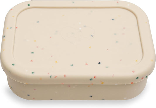 Ullabelle Leak Proof Bento Box Food-Grade Silicone Bento, BPA, Phthalate, Lead, & PVC Free - Bento Lunch Box for Daycare, Kids, & Adults - Leak Resistant Sets With Lids Snack Box Container (Beige)