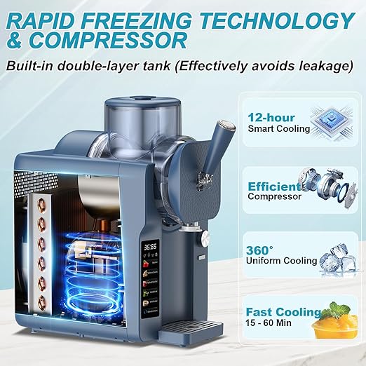 Ice Cream Maker, Slushie Machine for Home, Slushy Machine 70 oz Margarita Machine with 6 Preset Programs for Ice Cream