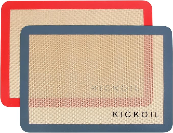 Silicone Baking Mat Half Sheet Non Stick Food Safe Baking Sheet for Oven - Replace Reusable Parchment Paper- Silicone Induction Cooktop Protector, Pan Liner 2 Pack,Cooking Essentials Gadgets