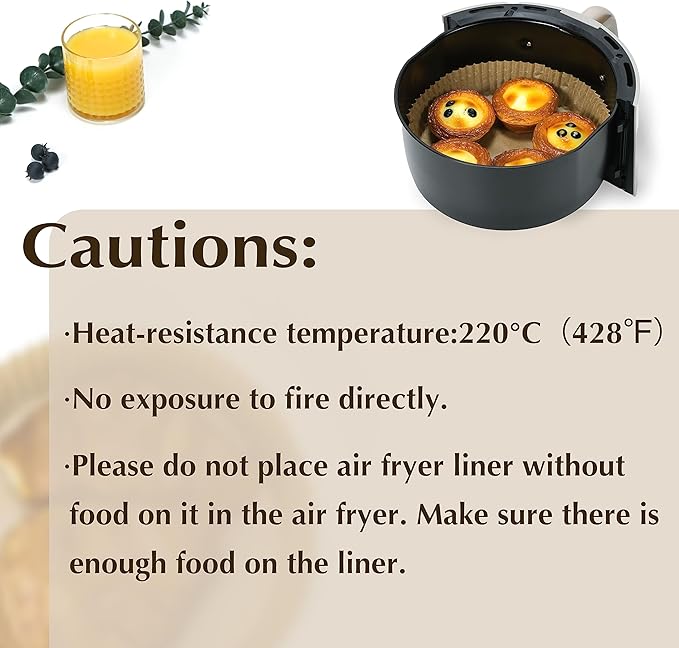 Air Fryer Disposable Paper Liners 50pcs 7.9 inch Square Parchment Paper Liner for Baking Roasting Fit 5-8 QT