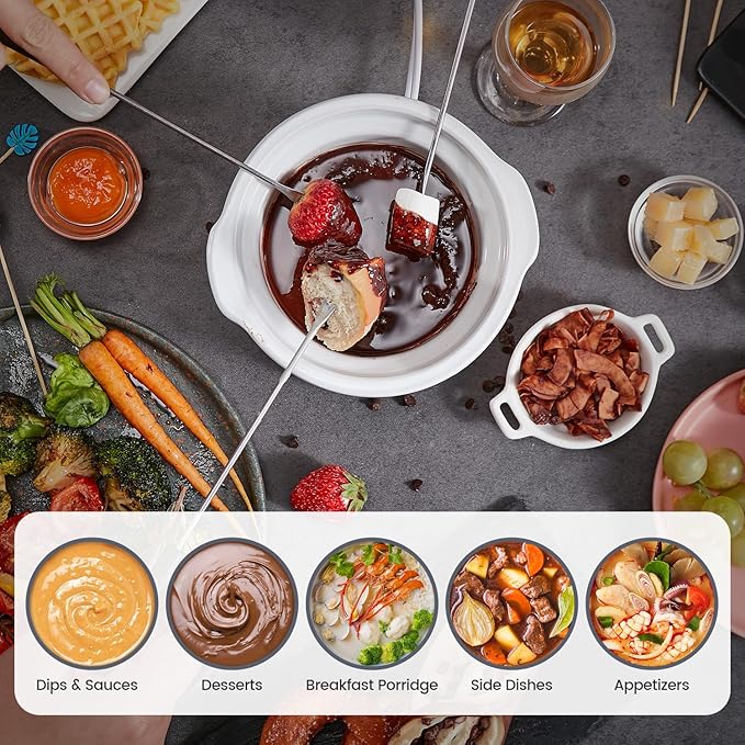 KOOC Small Slow Cooker, 0.65 Quart, Free Liners Included, Upgraded Ceramic Pot, Nutrient Loss Reduction, Sauces, Stews & Dips, Stainless Steel, Pink, Round