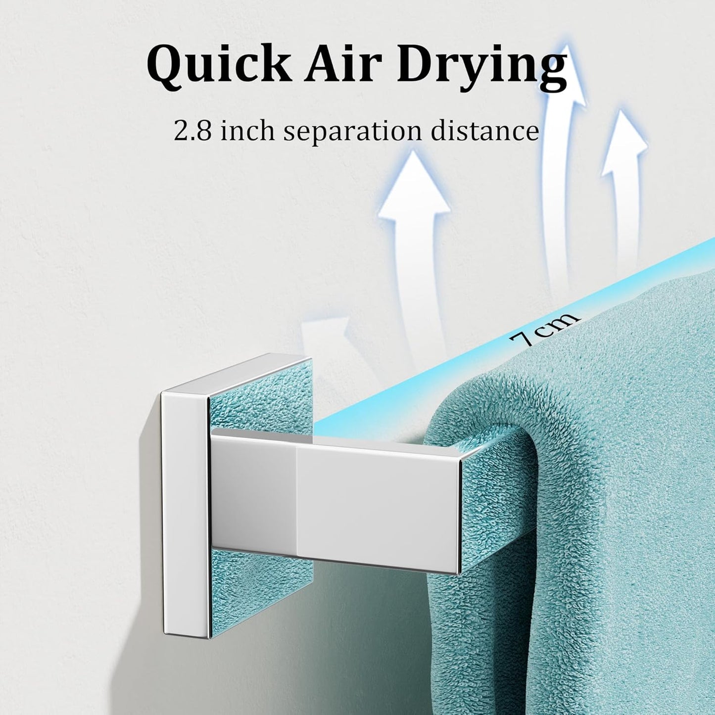 Alise Polished Chrome Towel Bars,15.75 Inch Towel Holder Towel Racks for Bathroom and Lavatory,SUS304 Stainless Steel Hand Towel Hanger Rail Wall Mount,Useable Length 13.98 Inch Towel Bar, GYT040-C