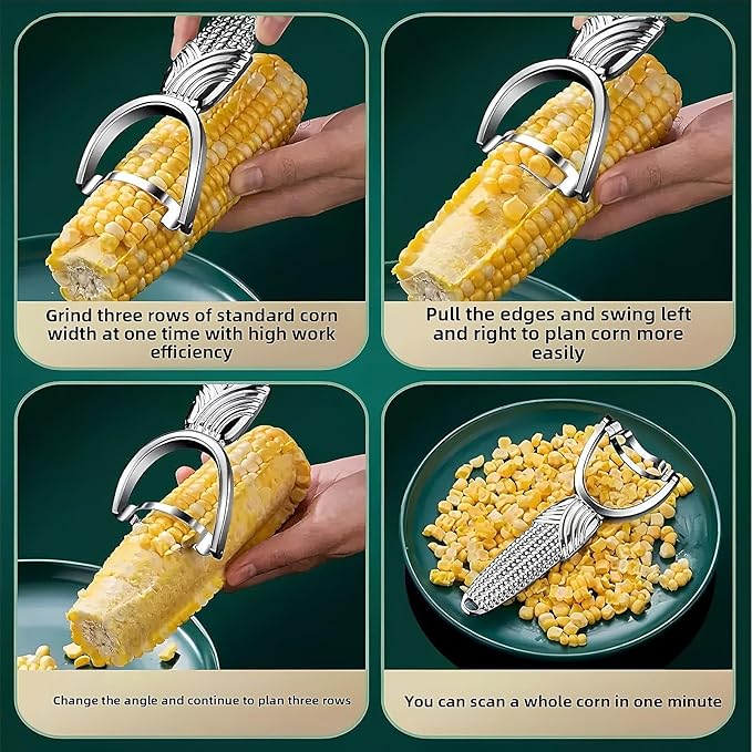 Corn Peeler Stainless Steel Maize Cob Stripper Corn Shucker Cob Cutter Kernel Remover Tool Kitchen Gadget