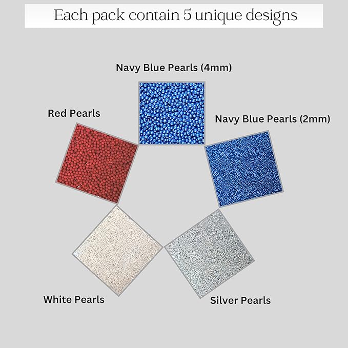 Confect Patriotic Sprinkles Mix – Red, White, Blue, Silver & Navy Pearl Dragees | 5-Pack Cake & Cupcake Decorations | 4th of July | Baking Toppers | Vegan, Gluten-Free, Nut-Free, Soy-Free, Dairy-Free, Palm Oil-Free, No Artificial Dyes - 5 Oz