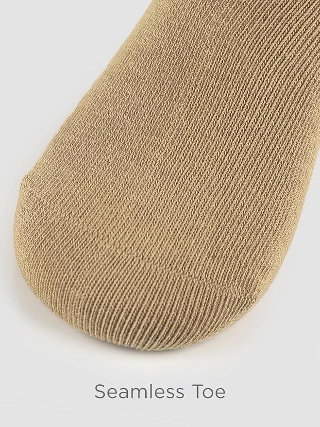 COTTON DAY Unisex Little Kids Youth Boys Girls Soft Cotton Crew Dress Socks Seamless Toe Black White Gray Navy 6 Pack