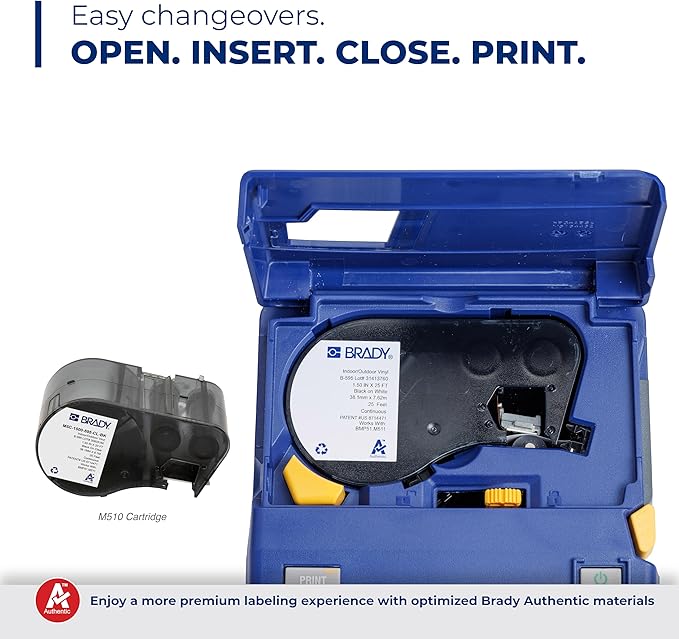 Brady M510 Portable Industrial Label Printer Kit with Laboratory ID Software, Carrying Case, Label Cartridge, Rechargeable Battery and Charger, 3.75" H x 5.75" W x 10" D