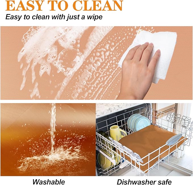 UBeesize 75 Inch Roll Reusable Copper Oven Liners for Bottom of Oven,Thick Heavy Duty Non Stick Teflon Oven Mats Cut to Custom Fit Electric, Gas, Toaster，Convection, Microwave Ovens and Grills