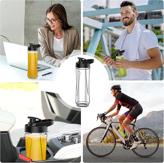 Electric Smoothie Blender, Powerful Small Blender with 2 Portable 20oz Tritan blender Bottles, BPA-Free Personal Blender with 4 Stainless Steel Blades, Mixer Smoothie Maker for Shakes and Smoothies