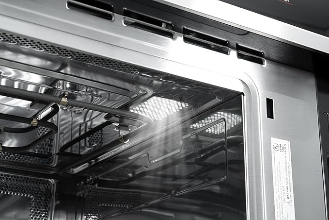 KoolMore KM-CWO30-SS Built-in Microwave with Convection Oven and Air Fryer, 1000W Power with 10 Levels, UL Listed Capacity in Stainless-Steel, 30 in/1.6 cu. ft, Silver