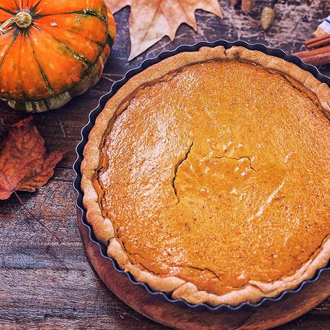 2 Pack Nonstick Tart Pan, Quiche Pan, Carbon Steel Deep-dish Pie Pan with Removable Loose Bottom (10 In)