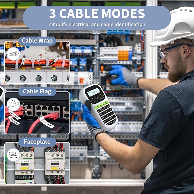 H1100 Label Maker Machine with Tapes 12mm Laminated, Backlit Handheld Label Maker Waterproof-Labels, QWERTY Keyboard & Multi Fonts, Portable Inkless Label Printer for Home Office Organization