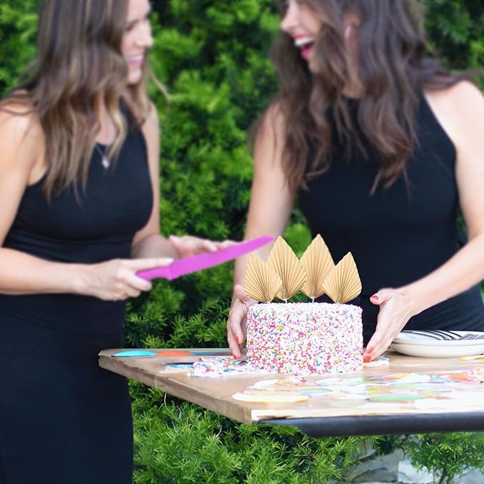 Gyufise 6Pcs Paper Palm Fan Cake Toppers Palm Leaf Fan Cake Topper Palm Spear Leaf Cupcake Toppers Cake Insert Decoration For Cake Decorating Diy Craft Project Home Wedding Party Supplies Beige