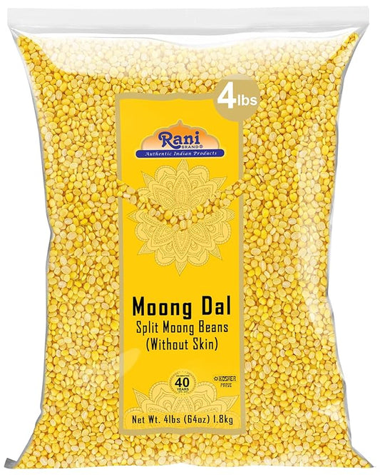 Rani Moong Dal (Split Mung Beans Without Skin) Lentils Indian 64oz (4lbs) 1.81kg Bulk ~ All Natural | Gluten Friendly | Non-GMO | Kosher | Vegan | Indian Origin