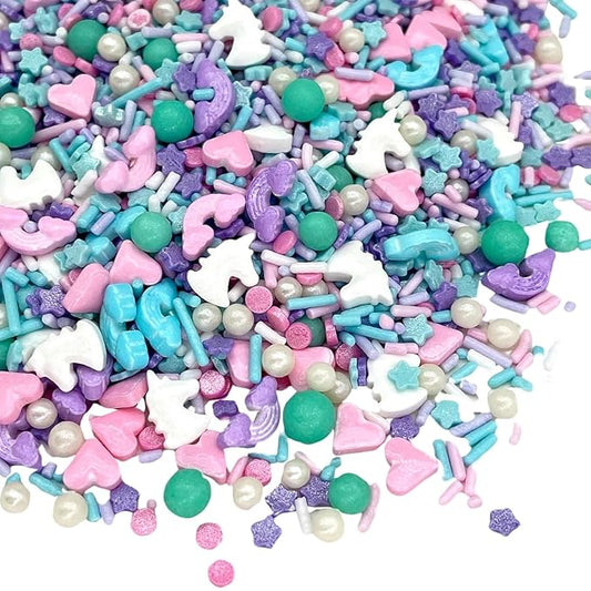 Manvscakes, pink sprinkles, valentines, cake sprinkles, gluten free, cookies, chocolate, fondant, princess topping, ice cream, edible, dessert decoration (Pink Blue)