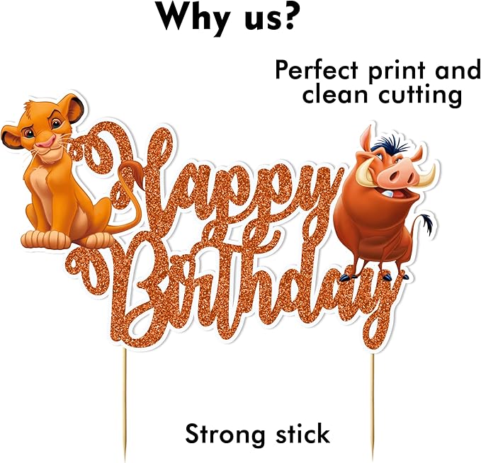 Seyal® The Lion Kng Happy Birthday Cake Topper