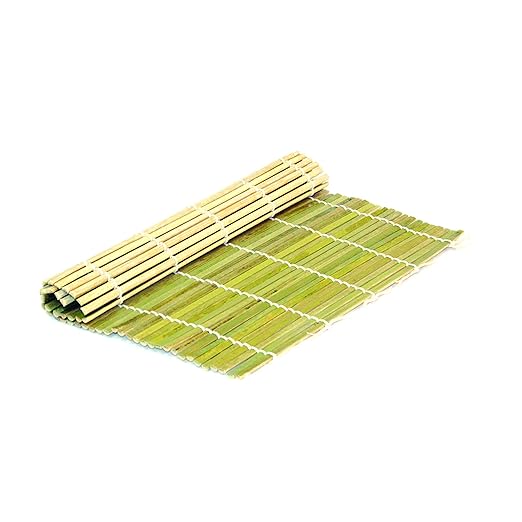 Thunder Group BASR095JP Sushi Roller, 9-1/2" x 9-1/2", Flat, Bamboo, Pack of 10