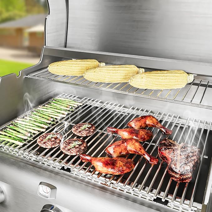 16 15/16" Grill Grates for Charbroil Advantage 4 Burner 463344116 463343015 463344015 463240015 463340516, Stainless Steel Cooking Grids Replacement Parts for Charbroil G460-0500-w1, G530-b700-w1