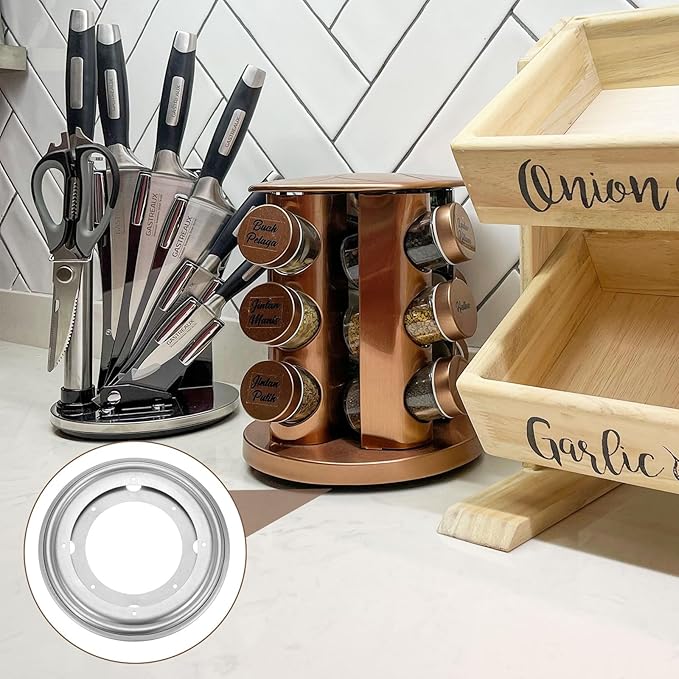 uxcell 3Pcs 9 Inch Rotating Bearing Plate, Swivel Plate Stand Lazy Susan Hardware Round Turntable Base Tray for Table Serving Tray Revolving Shelve, Silver