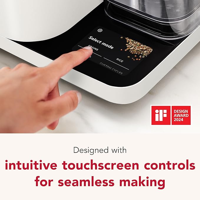 KitchenAid Grain and Rice Cooker 8 Cup with Automatically Sensing Integrated Scale + Water Tank, KGC3155, Porcelain White