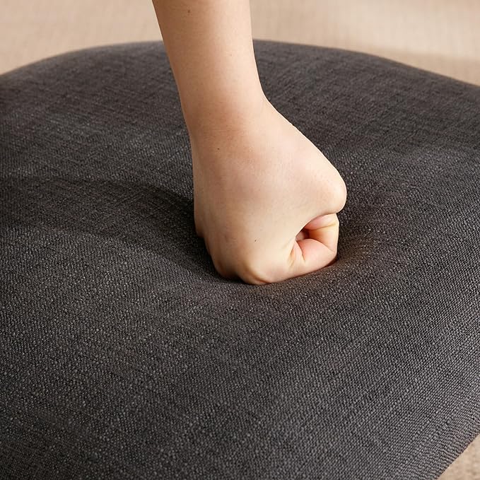 chairus Dining Chairs Set of 2 Linen Fabric Diner Chairs Farmhouse Wood Chairs for Kitchen and Dining Room, Black