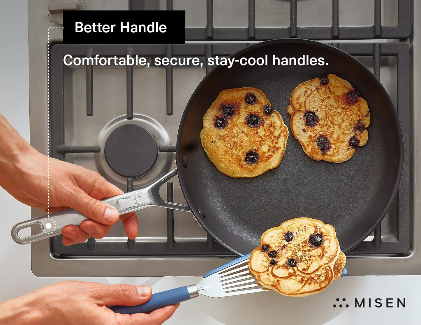 Misen Premium Nonstick Frying Pan 8 Inch - Premium Skillet for Meat, Vegetables, Eggs, and More - Tough, Long Lasting, Non Stick Coating for Easy Cooking and Quick Clean Up