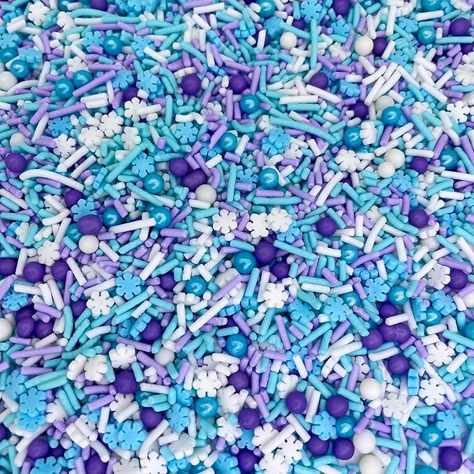 Sprinkles | Frozen in Sugar Sprinkle Mix | Blue Sprinkles | Confetti Sprinkles | Metallic Sprinkles | Snowflake Sprinkles | Cake Sprinkles (Pink purple blue)