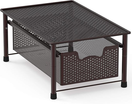 Simple Houseware Stackable Cabinet Basket Drawer Organizer, Bronze