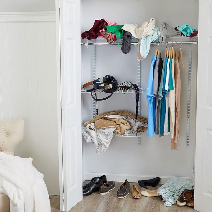 Rubbermaid Cleverstore 42 Quart Stackable Plastic Storage Bin with Lids for Garage, Closet, and Classroom, Clear, 4 Pack