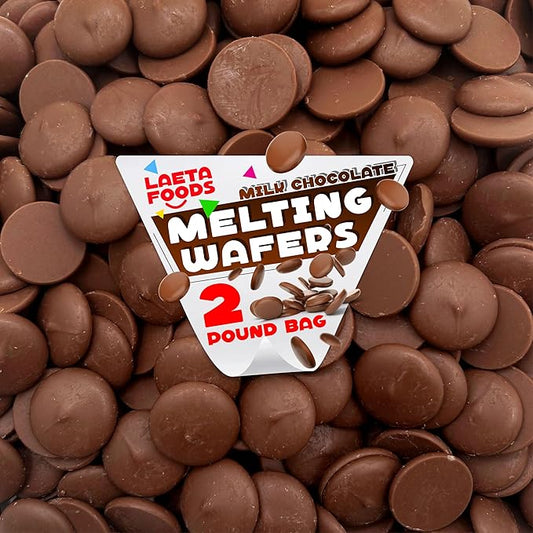 Merckens Milk Chocolate Melting Wafers | 2 Lb Bag | Bulk Baking Candy | Smooth Creamy Coating Discs for Dipping, Molding, Drizzling & Dessert Crafting