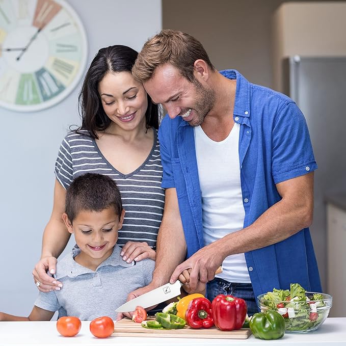 imarku Chef Knife - Pro Kitchen Knife 8 Inch Chef's Knives Japanese SUS440A Stainless Steel Sharp Paring Knife with Ergonomic Handle, Golden handle, Best Gifts for Men and Women