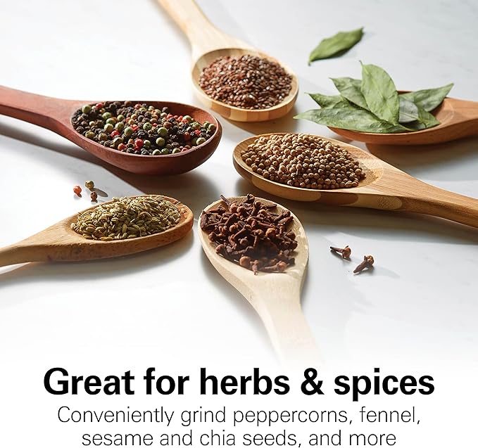 Hamilton Beach Fresh Grind Electric Coffee Grinder for Beans, Spices and More, Stainless Steel Blades, Removable Chamber, Makes up to 12 Cups, White