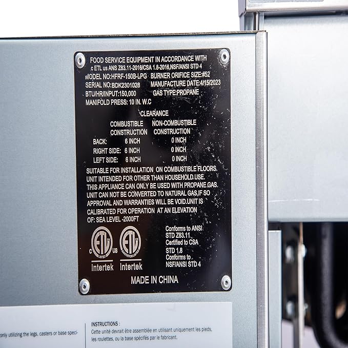 CLIVIA Liquid Propane Deep Fryer, Commercial Floor Fryer with 2 Baskets, 75 lb. Oil Capacity with 5 Burners, Total 150,000 BTU Propane Fryer for Restaurants