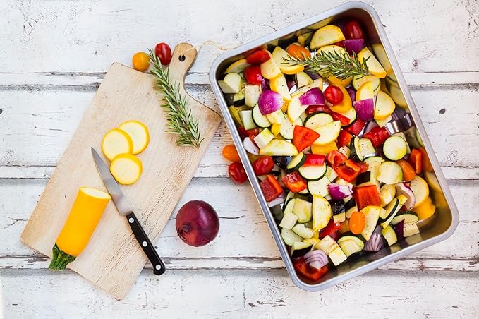 Baking Sheet Pan Set of 3, Commercial Quality Aluminum Cookie Sheets for Oven, Umite Chef Warp Resistant Baker's Half/Quarter/Jelly Roll Pans, Thick Cookie Tray Pans for Baking, Roasting