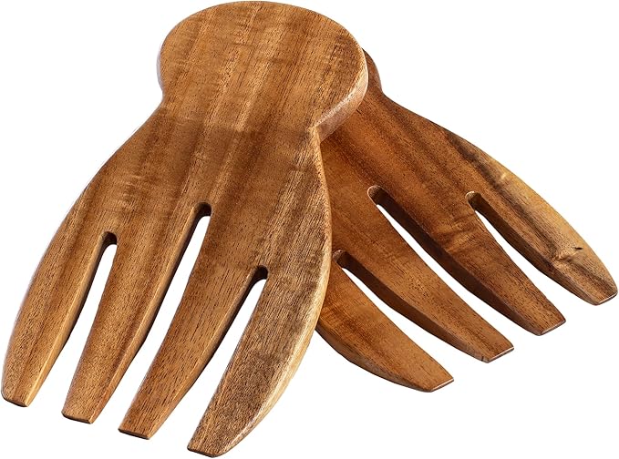 Salad Hands – Acacia Wood Salad Serving Utensils for Tossing & Serving