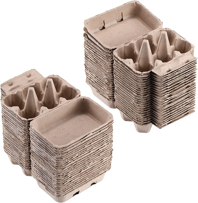 Half Dozen Vintage Egg Cartons 50 Pack, Blank Natural Pulp Egg Cartons 6 Count for Chicken Eggs Reusable, Storage Tray Strong for Holds Up to Six 6 Huevo Carton Cardboard Paper Holder Container